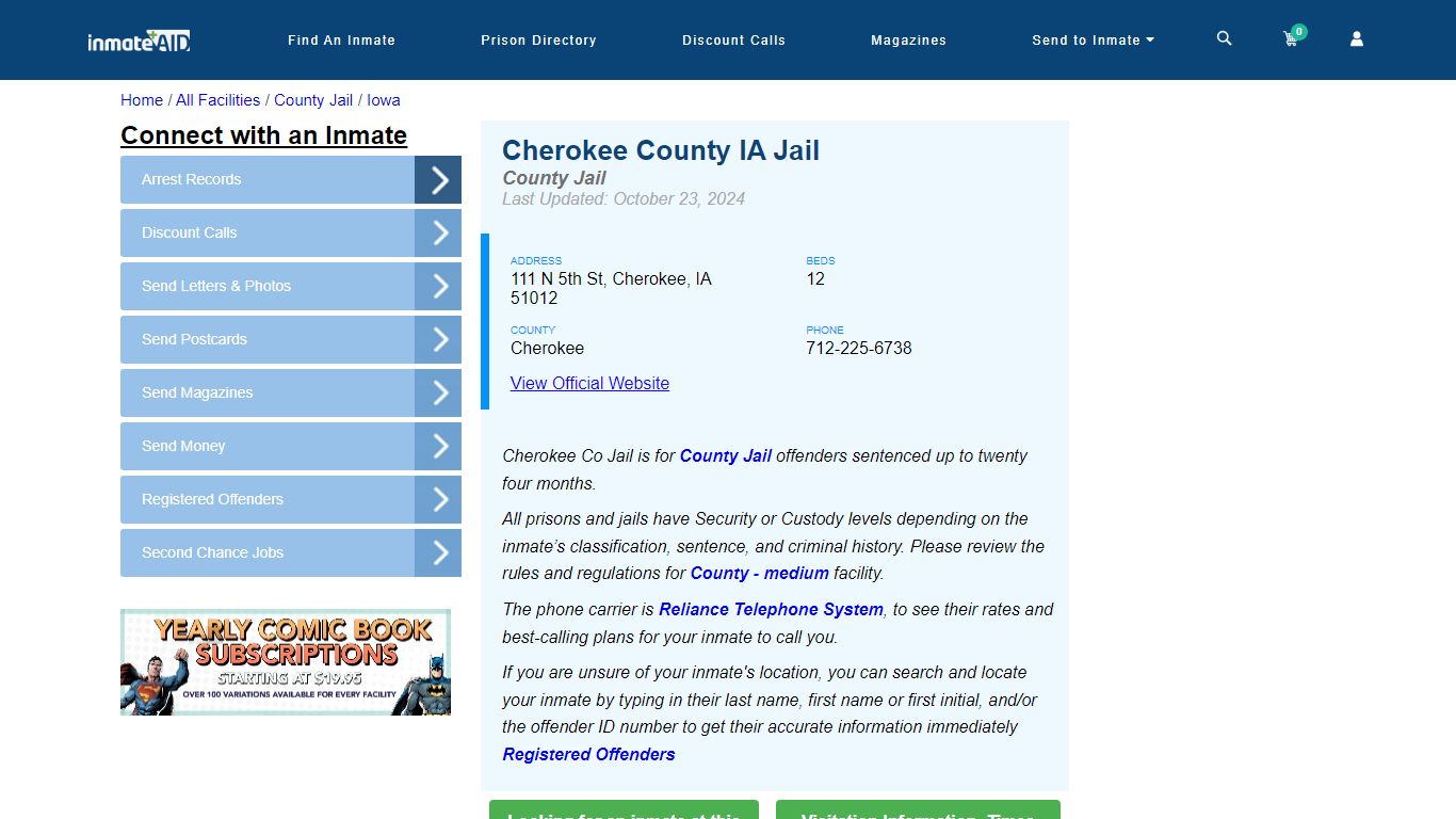 Cherokee County IA Jail - Inmate Locator